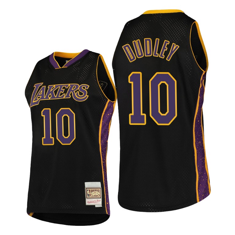 Men's Los Angeles Lakers Jared Dudley #10 NBA Rings Collection Hardwood Classics Black Basketball Jersey ZKJ5383DC